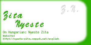 zita nyeste business card